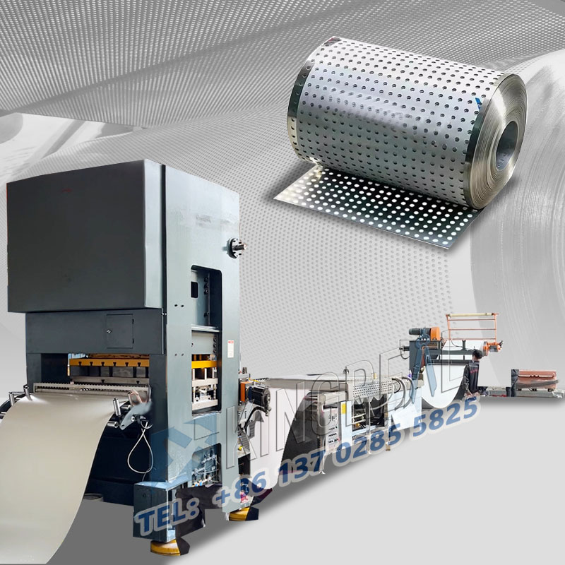 Mașină de perforare și rebobinare a bobinei